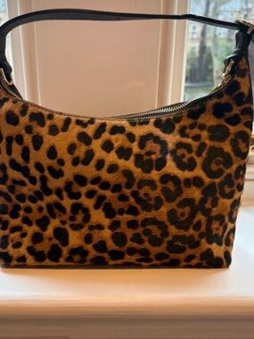 ARKET leopard print pony hair bag